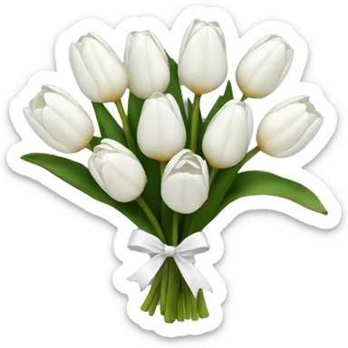 white tulip bouquet  sticker