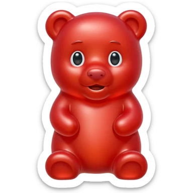 beautiful red gummy bear with long hair, only head sticker