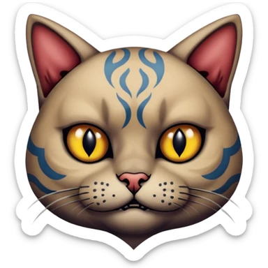 tattooed-scary-looking-cat-with-heavy-face-tattoes sticker
