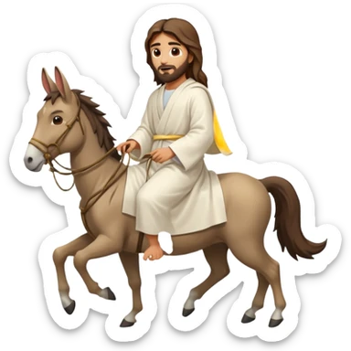 JESUS RIDING A DONKEY ON PALM SUNDAY sticker