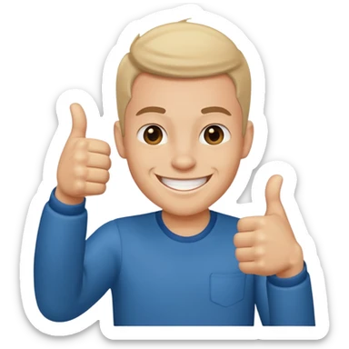 Buat gambar those bad tings guy dari sml yg sedang senang dan berikan jempol sticker