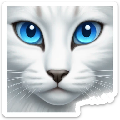 Neva Masquerade white cat with blue eyes sticker
