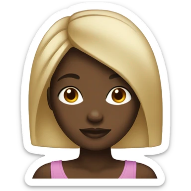 black girl with black and blonde hair sticker