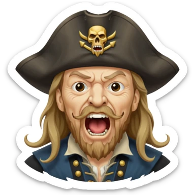 barbossa screaming sticker