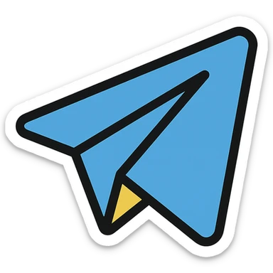 telegram icon, clean modern style sticker