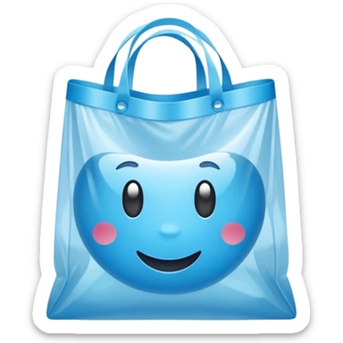 a plasticbag with handles in a simple vector style without face sticker