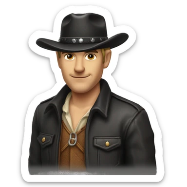 Cow boy chasseur de prime vêtu de noir  sticker