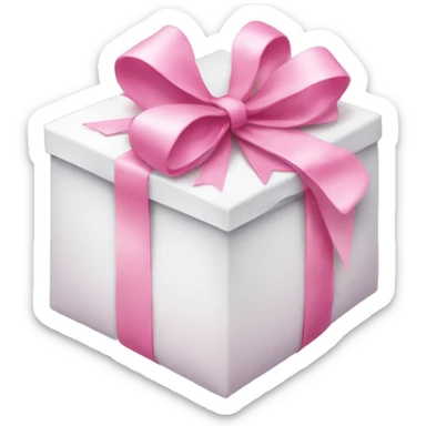 Present emoji but white box and pink bow  sticker