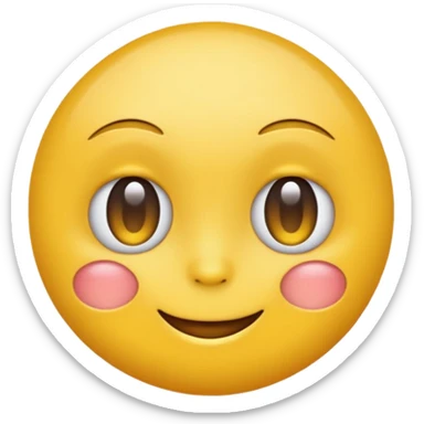Emoji, yellow round, one eye winking face sticker