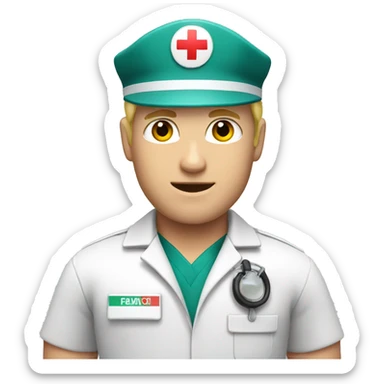 Blonde male paramedic  sticker