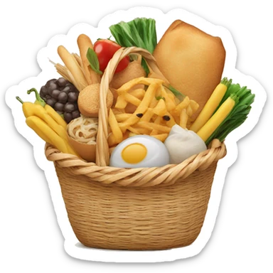 lots of food in basket sticker