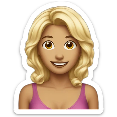 Pretty woman alluring smile sticker