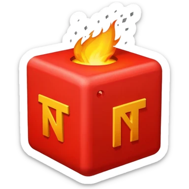 generate a bright red TNT cube sticker