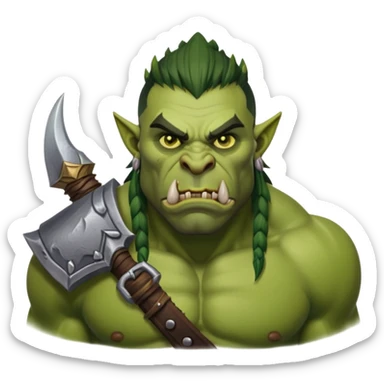 Warcraft half orc sticker