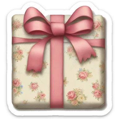 shabby chic/cottage style floral patchwork present with a bow sticker