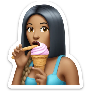Nicki minaj eating an ice cream sticker
