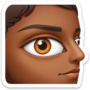 person looking out of the corner of their eye from the side sticker