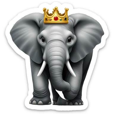 Rhinocéros portant une couronne d’empereur et une trompe d’éléphant  sticker