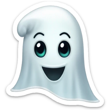 friendly ghost costume waving hello to coworker sticker