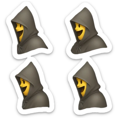 medieval saboteur laughing and escaping, hooded sticker