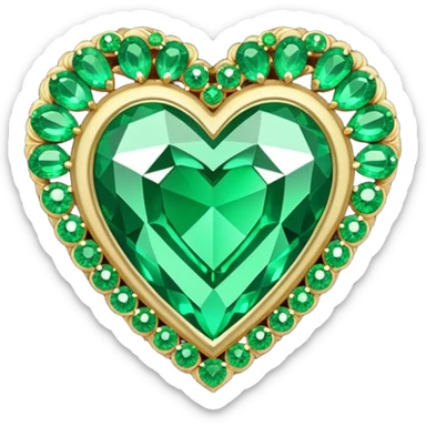 Green jeweled heart sticker