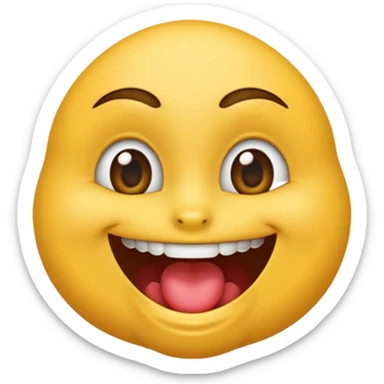 Um emoji souriant classique avec des yeux draguer, qui met un doigt dans sa bouche  sticker