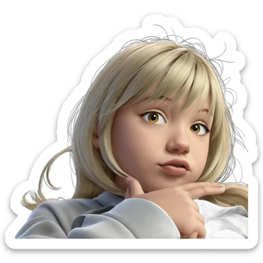 blonde girl with signature style sticker