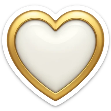 white heart with gold outline sticker