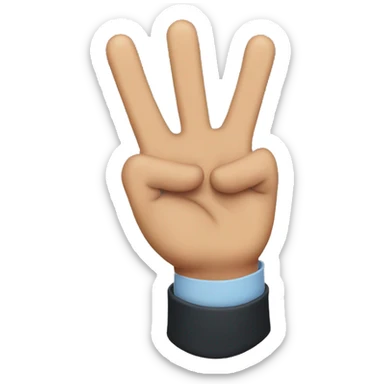 Peace sign with thumb extended with thumb sticking out to the left sticker