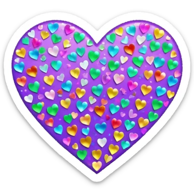 heart with a sparkling confetti fill sticker