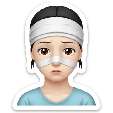 sick with a head bandage sticker