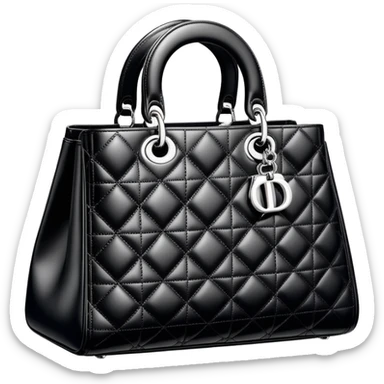 black and silver Dior bag sticker