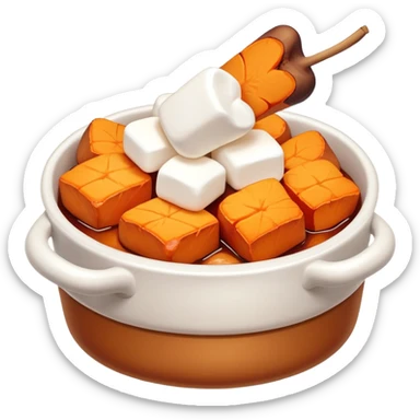 Candied yams with baked marshmallows on top sticker