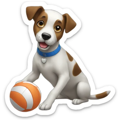 dog-playing-volleyball-setter sticker