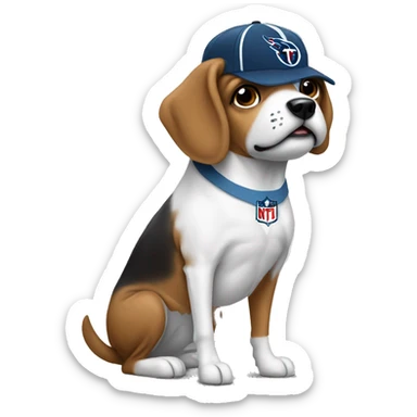 Dog as a Tennessee Titans fan sticker