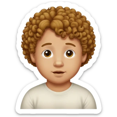 Tan boy with curly hair and Down syndrome  sticker