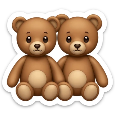 2 teddy Bears , Clone. sticker