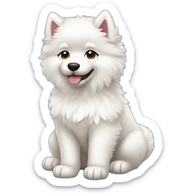 samoyed sit puppy full body sticker