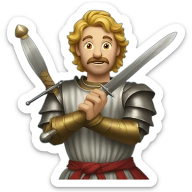 medieval sword-swallower sticker