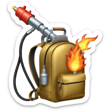 flame thrower with backpack sticker