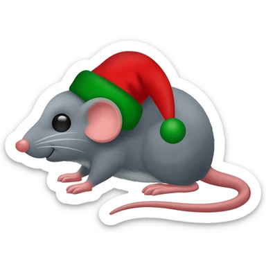 Ratón con sombrero de Navidad sticker