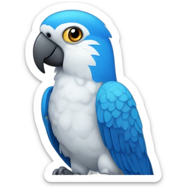 Blue and white parrot sticker