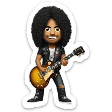 Hyper realistic slash guitarist playing a les Paul guitar sticker