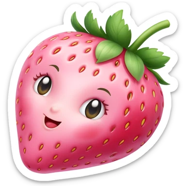 baby pastel pink strawberry   sticker