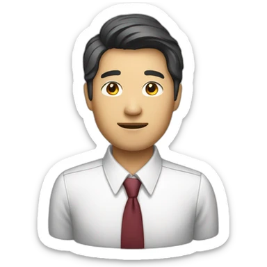 a asian man white collar worker sticker