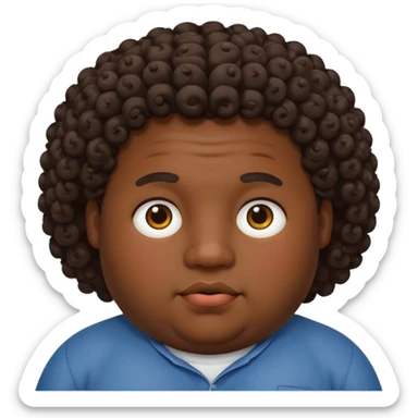 Chubby guy dark skin and curly hair sticker