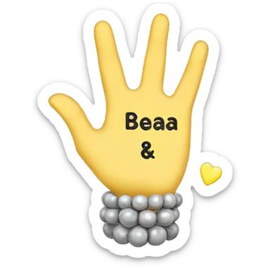 Make a hand with a wrist that has a bea braclet around the wrist the beads are pastel yellow on the sides and the middle has grey beads that are letters that say SWIFTIE only one braclet  sticker
