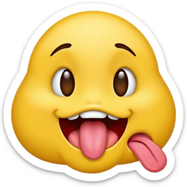 A normal yellow emoji sticking its tounge out seductively sticker