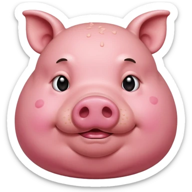 Fat pig with acne sticker