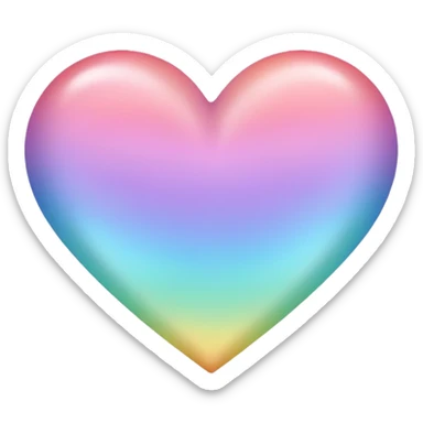 Pastel Rainbow heart sticker